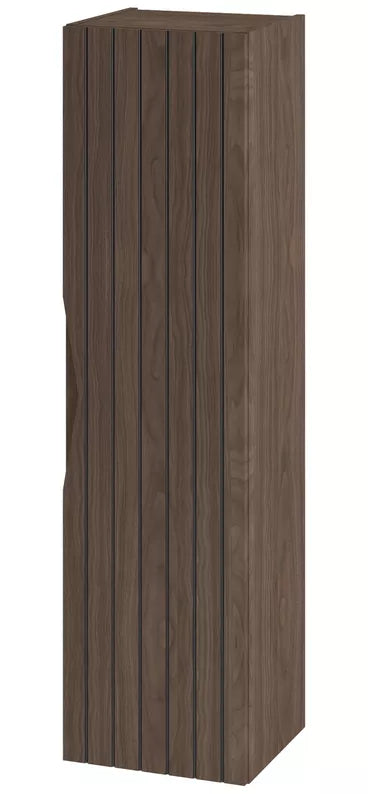 DELLA Vannas istabas komplekts ar izlietni un skapīti, piekaramais skapis, 95 cm, rievotas riekstkoka/matēti melnas fasādes - N1 Home