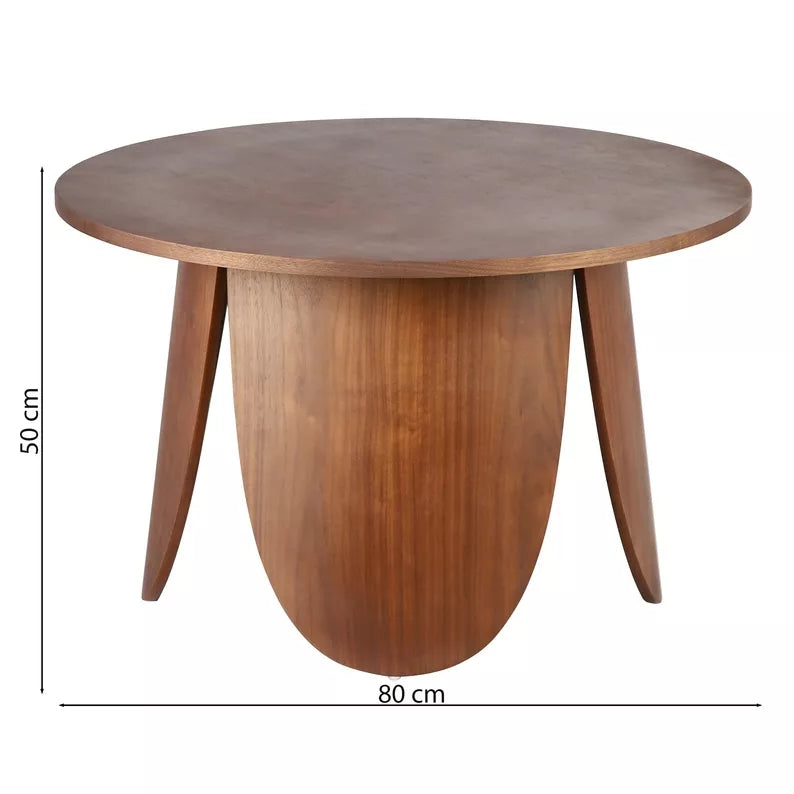 VIALIV Apaļš kafijas galdiņš, diametrs 80 cm, riekstkoks - N1 Home