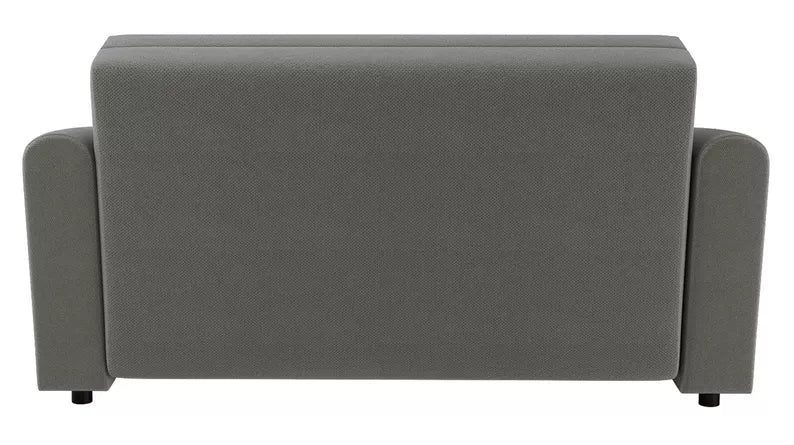 VIOSTE Divvietīgs dīvāns, 130 cm, ar glabātuvi, tumši pelēks hidrofobs šenils - N1 Home