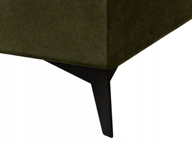 WOFAL Kontinentālā gulta 140/160/180x200 cm ar matraci un glabātuvi, olīvu biezs velvets - N1 Home