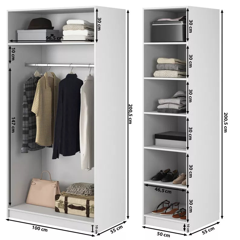 MEFRA Trīsdurvju skapis 150 cm, pelēks bēšs - N1 Home