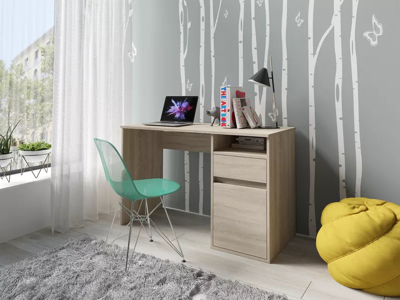 CILA Rakstāmgalds ar atvilktni un skapi 120 cm, sonoma ozols - N1 Home