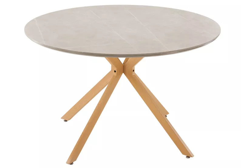 NIZETAN Pusdienu galds, apaļš, 120 cm, pelēks - N1 Home