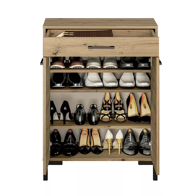 LARTI Apavu skapis 70 cm, divdurvju, amatnieka ozols - N1 Home