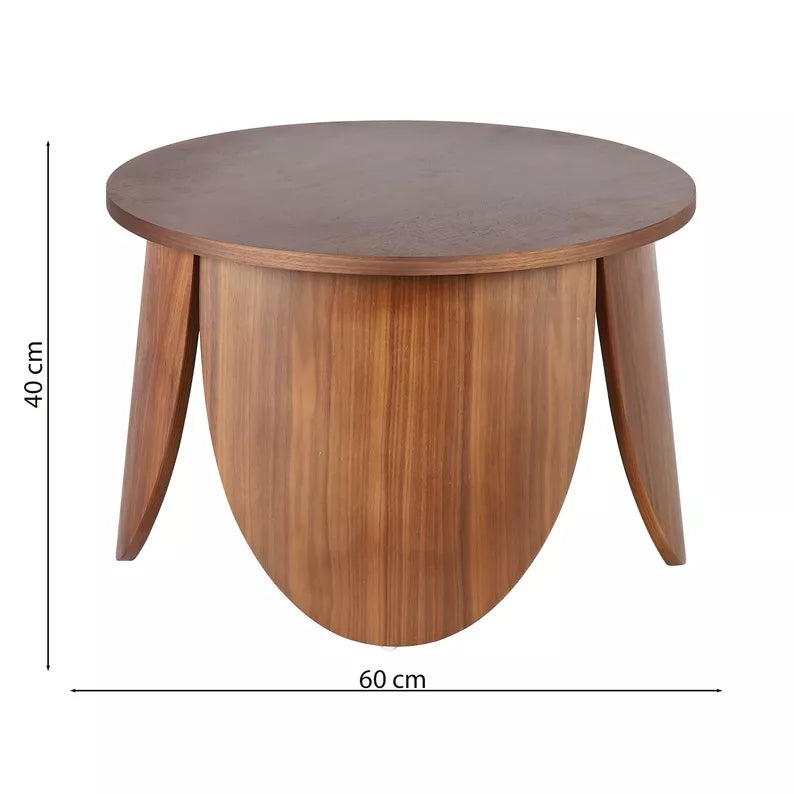 VIALIV Apaļš kafijas galdiņš, diametrs 60 cm, riekstkoks - N1 Home