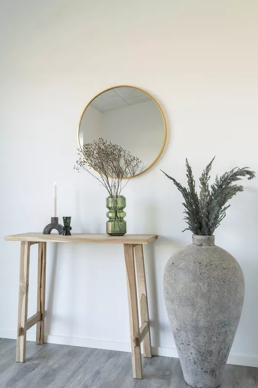 SANTA Apaļš sienas spogulis, zelta rāmis, 60 cm - N1 Home