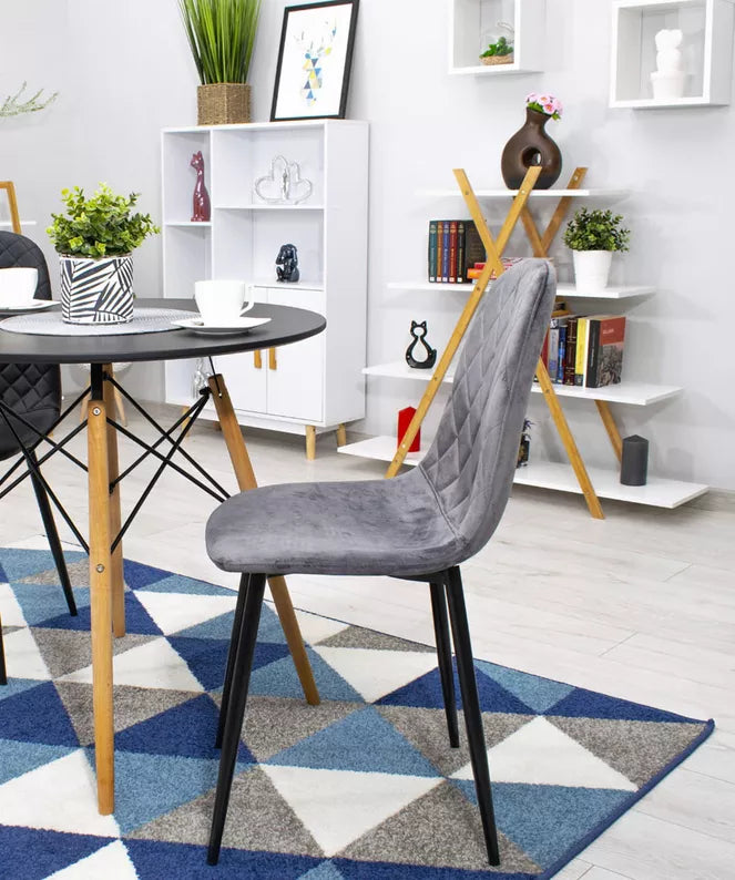 TISA Polsterēts krēsls tumši pelēkā samtā - N1 Home