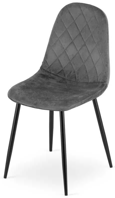 TISA Polsterēts krēsls tumši pelēkā samtā - N1 Home