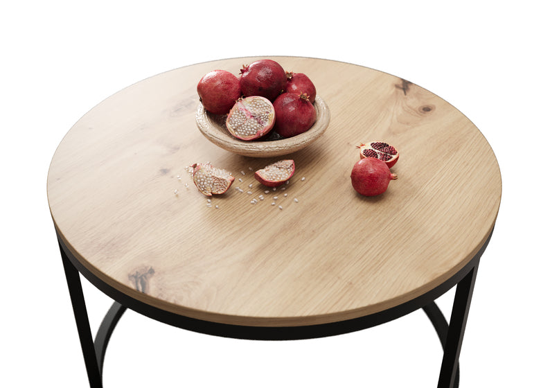 BELLO Apaļš kafijas galdiņš 60 cm, artisan ozols - N1 Home