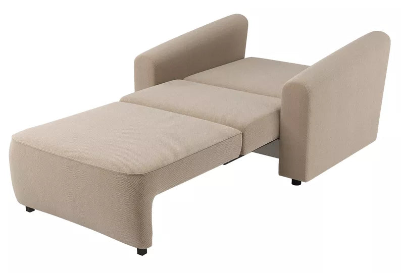 VIOSTE Atzveltnes krēsls ar glabātuvi, bēšs hidrofobs šenils - N1 Home