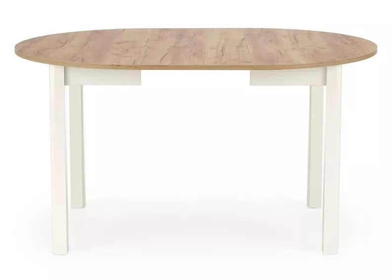 LOOM Izvelkamais galds 102-142x102 cm, ozols/balts - N1 Home