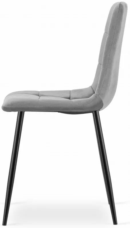 RAKA Pelēks samta polsterēts krēsls - N1 Home