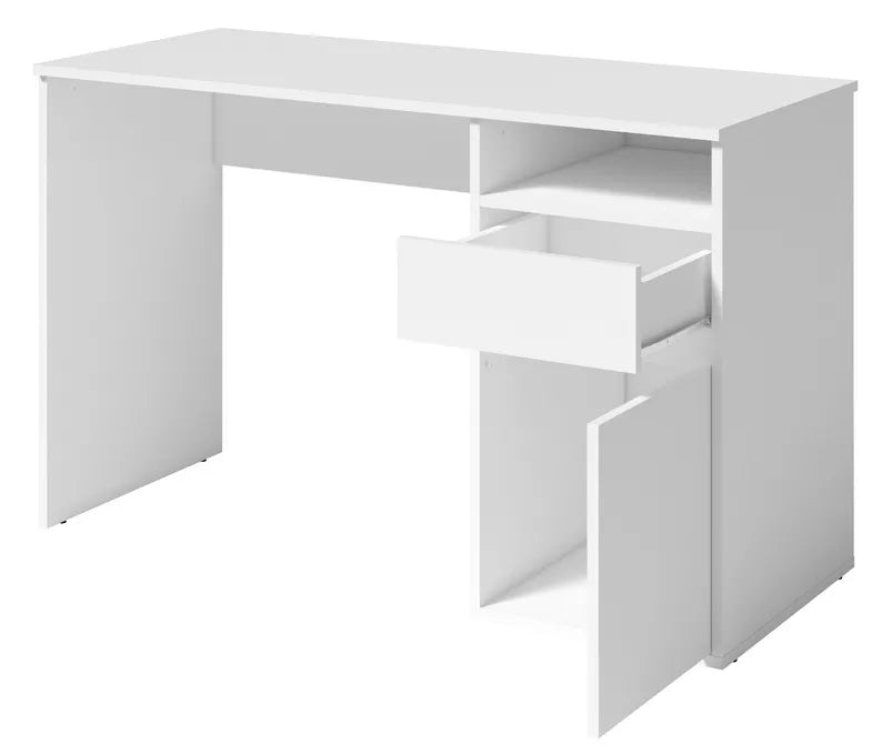 CILA Rakstāmgalds ar atvilktni un skapi 120 cm, balts - N1 Home