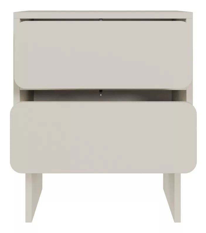 WEWE Naktsskapītis ar divām atvilktnēm, 50 cm, pelēki bēšs - N1 Home