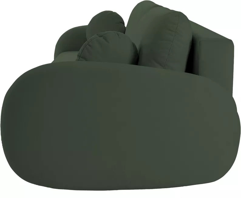 FRABA Izvelkamais dīvāns ar gulēšanas funkciju, veļas konteineru, olīvu samts - N1 Home