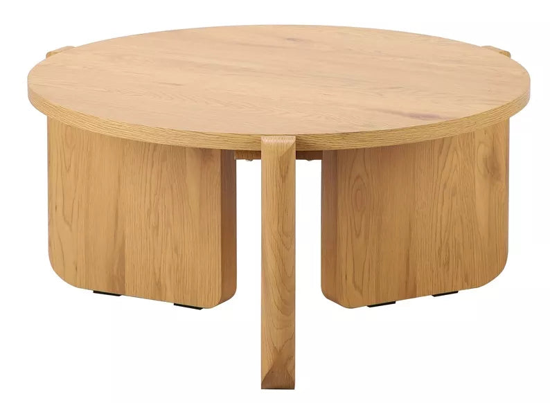 FINPRE Apaļš kafijas galdiņš, diametrs 80 cm, dabīgais ozols - N1 Home