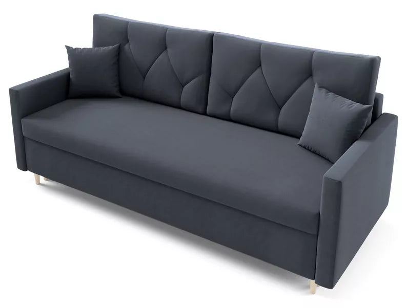 RAZO Dīvāns-gulta ar glabātuvii, tumši pelēks samts - N1 Home