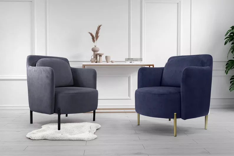 VENESE Kausa krēsls, antracīta, viegli tīrāms samts, ar melnām kājām - N1 Home