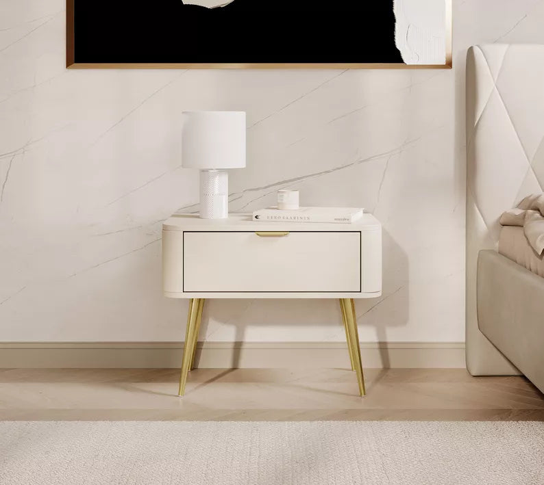 Naktsgaldiņš ar atvilktni Valo 49/63/38 cm bēšs - N1 Home