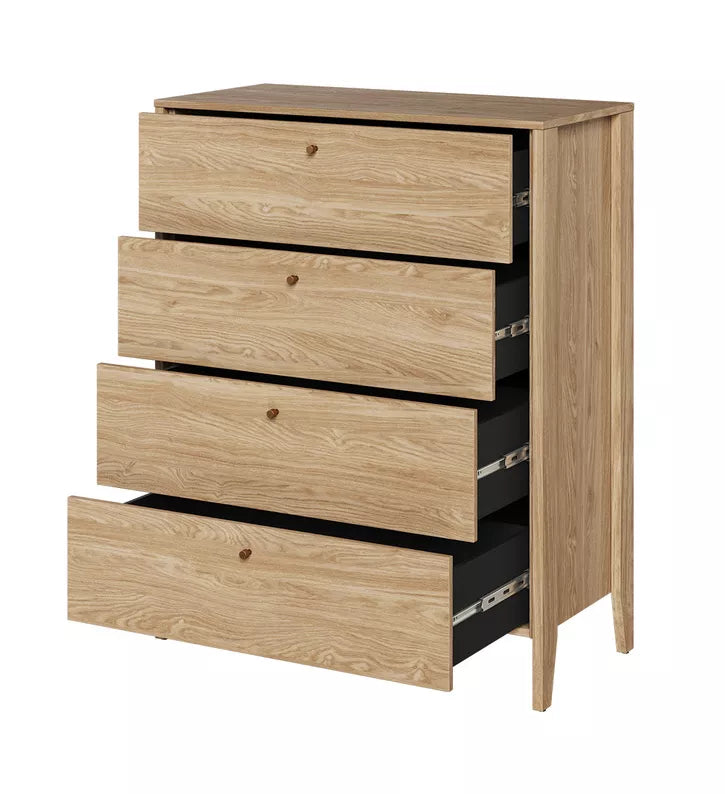 ZOCY Kumode ar četrām atvilktnēm, 92 cm, eļļots ozols - N1 Home