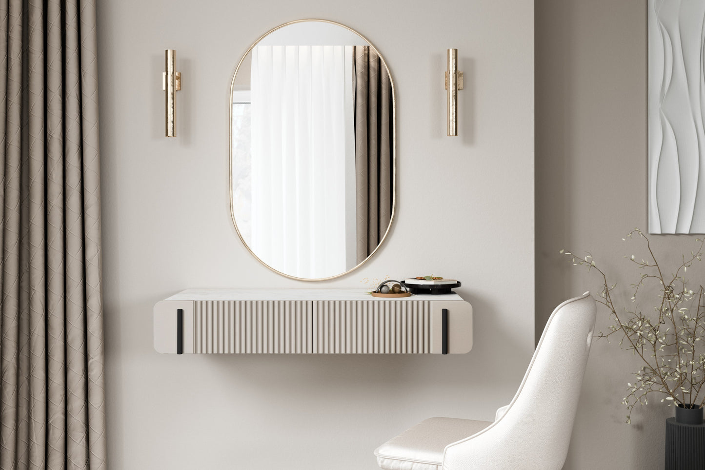 Konsole Dersi 100/17/42 cm kašmirs/melns - N1 Home