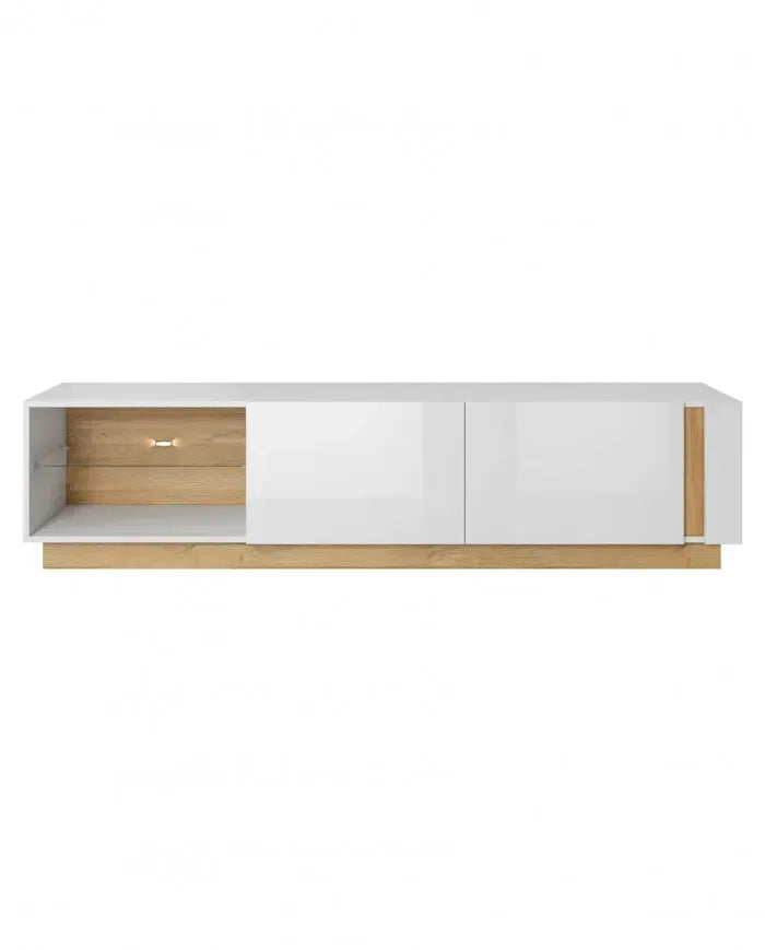 TV skapis Arci 187,5/45,5/40 cm balts/ozols - N1 Home