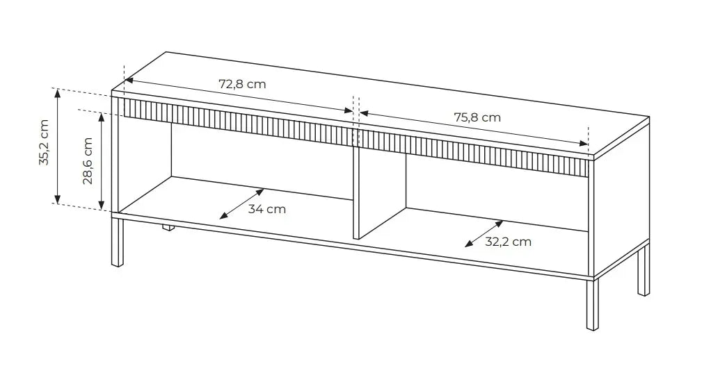 TV skapis Sensi 153/53/39 cm melns - N1 Home
