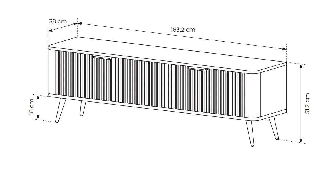 TV skapis Lanti 163/51/38 cm bēšs - N1 Home