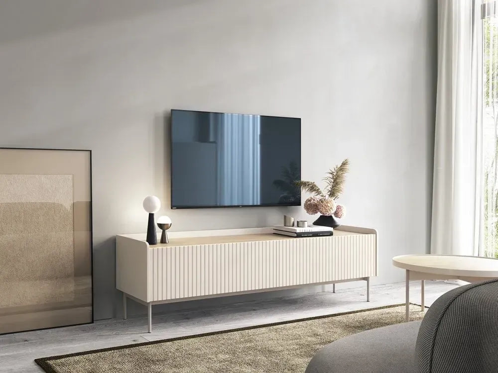 TV skapis Leve 181/50/38 cm bēšš/skandi ozols - N1 Home