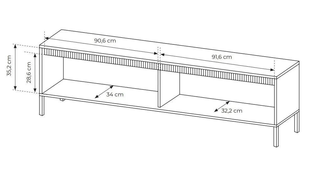 TV skapis Sensi 153/53/39 cm melns - N1 Home