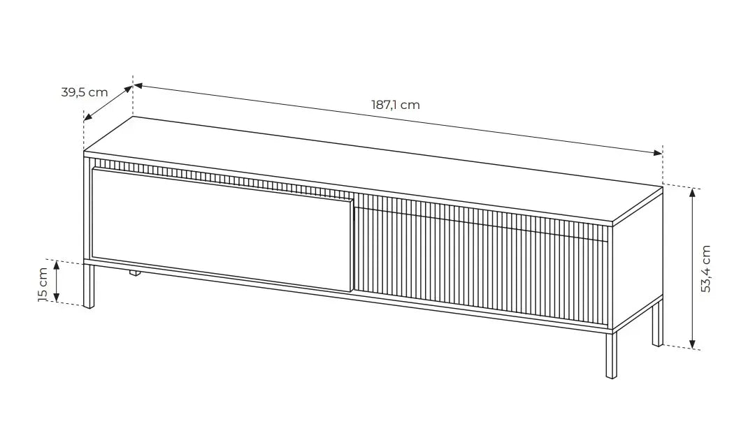 TV skapis Sensi 153/53/39 cm melns - N1 Home