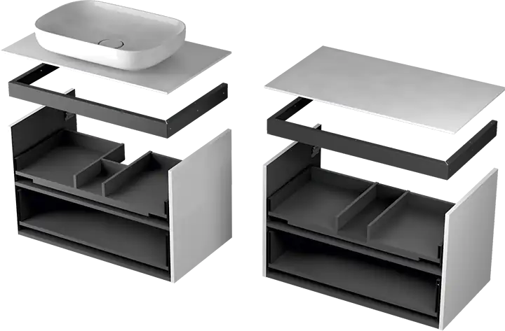 Vannas istabas izlietnes skapīs Skag (4 izmēri) balts - N1 Home