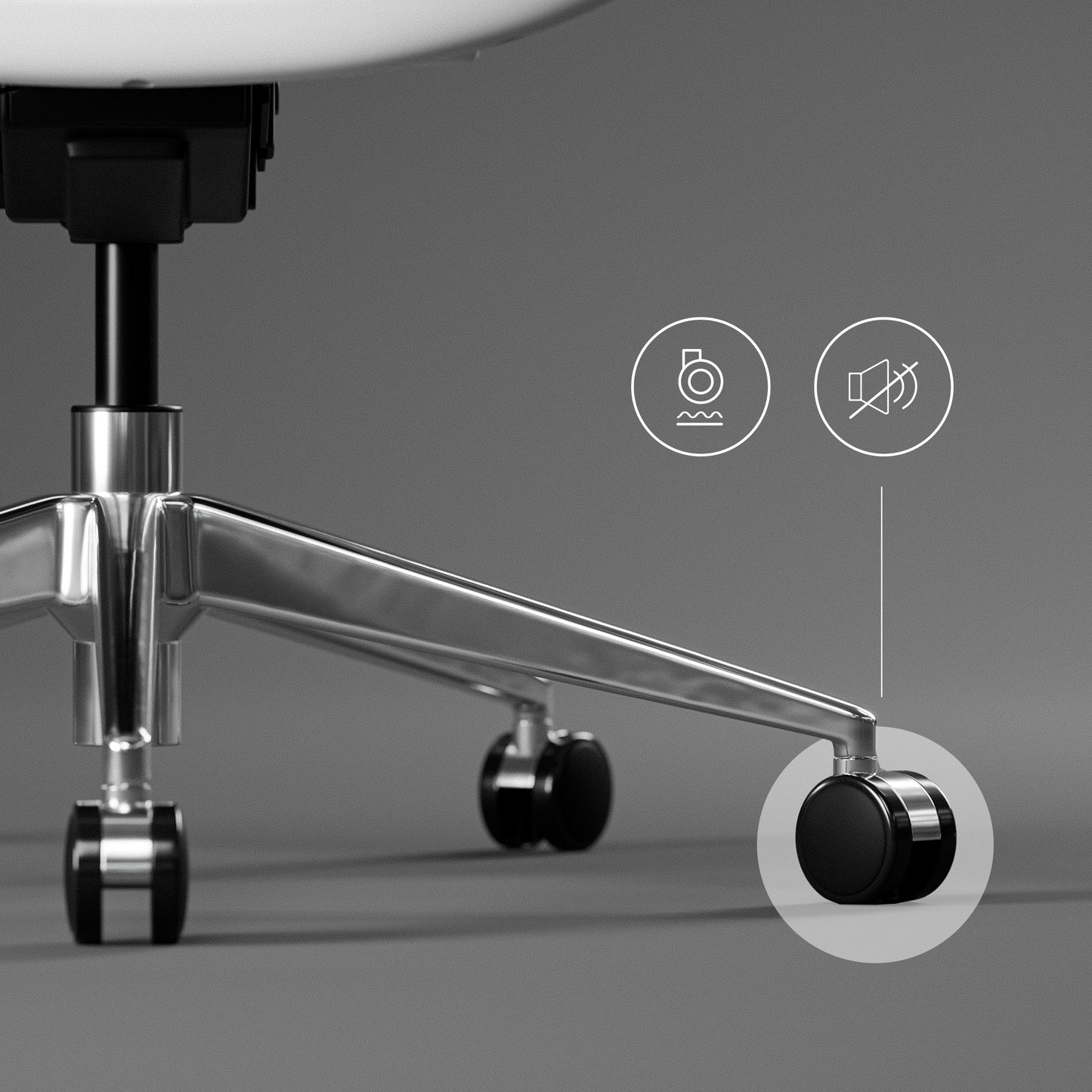 Krēsls V - Co 126-137/69/49,5 cm melns/balts - N1 Home