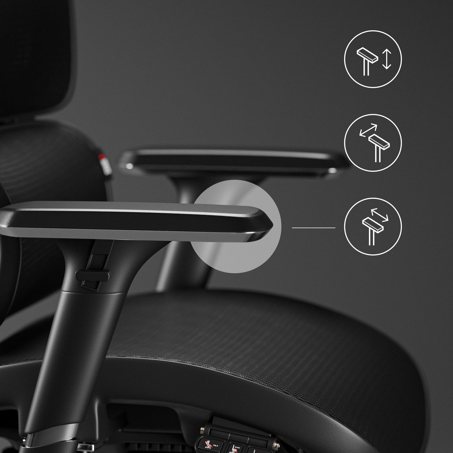 Krēsls V - Co 126-137/69/49,5 cm melns - N1 Home