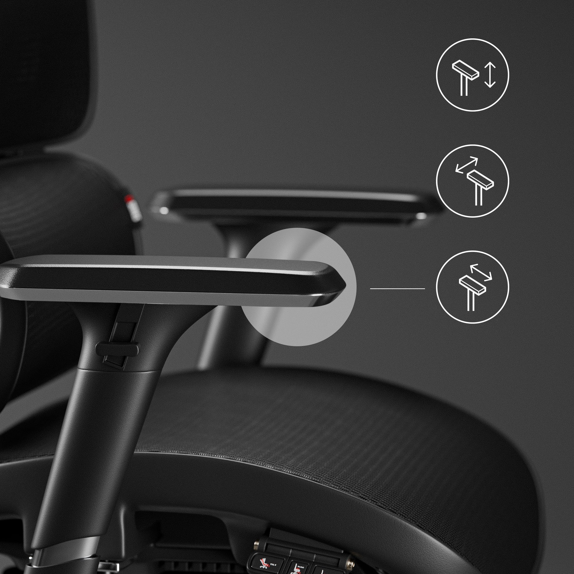 Krēsls V - Co 126-137/69/49,5 cm melns - N1 Home