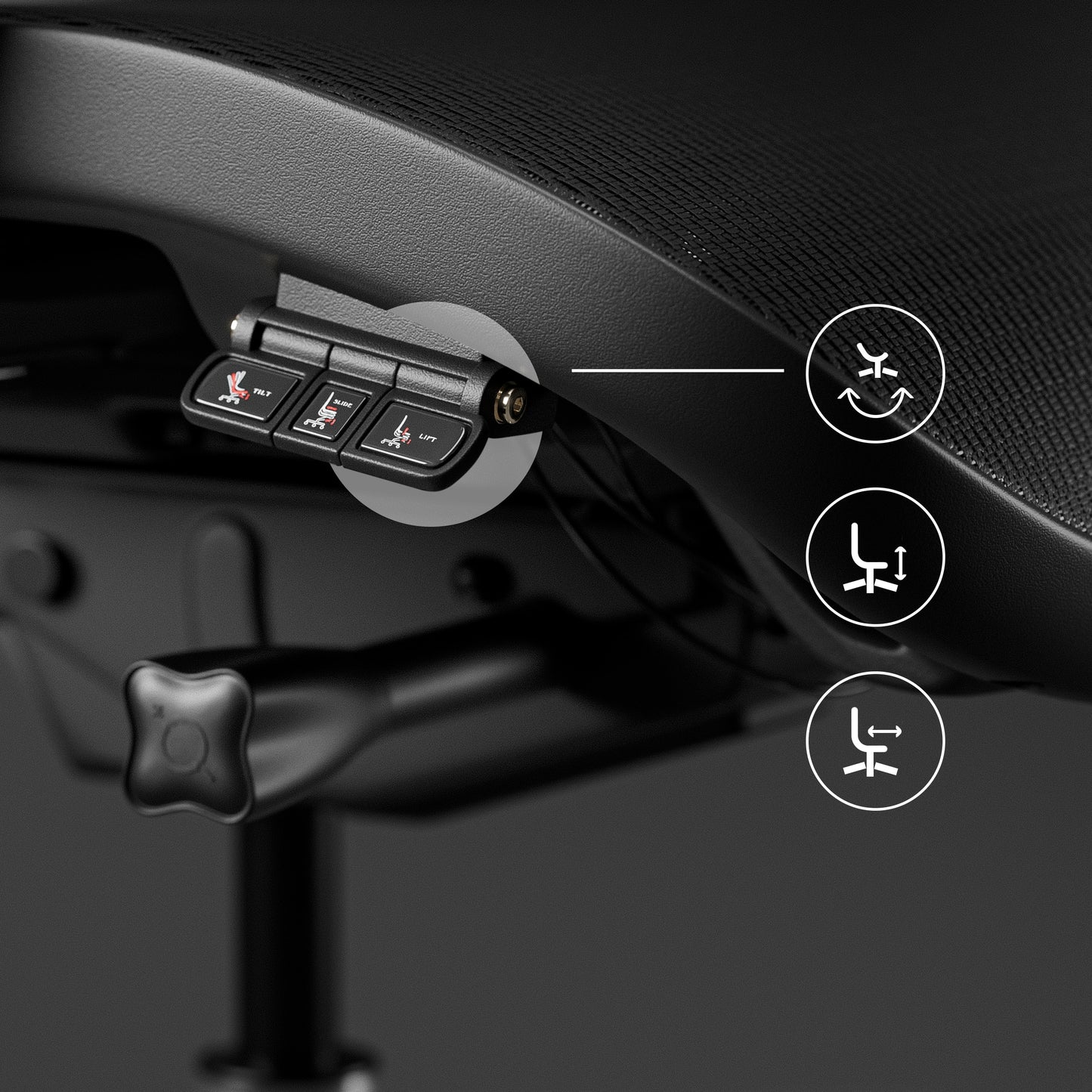 Krēsls V - Co 126-137/69/49,5 cm melns - N1 Home