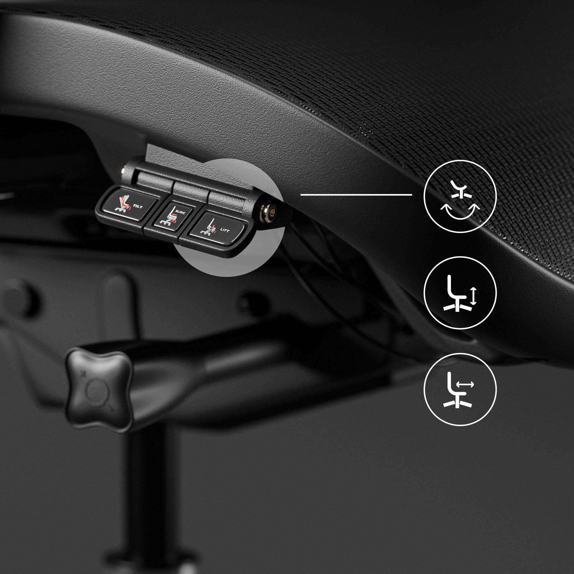 Krēsls V - Co 126-137/69/49,5 cm melns - N1 Home