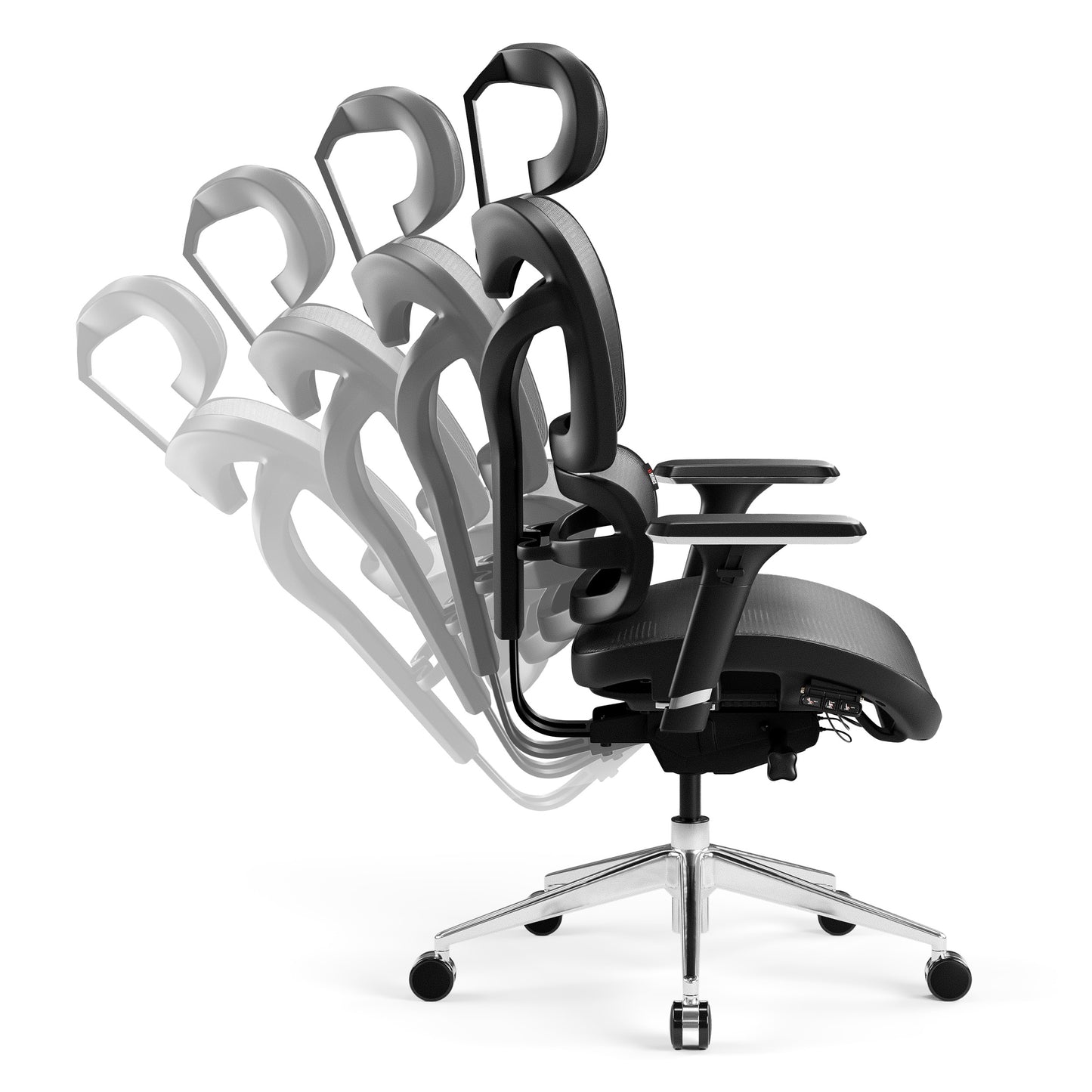 Krēsls V - Co 126-137/69/49,5 cm pelēks/melns - N1 Home