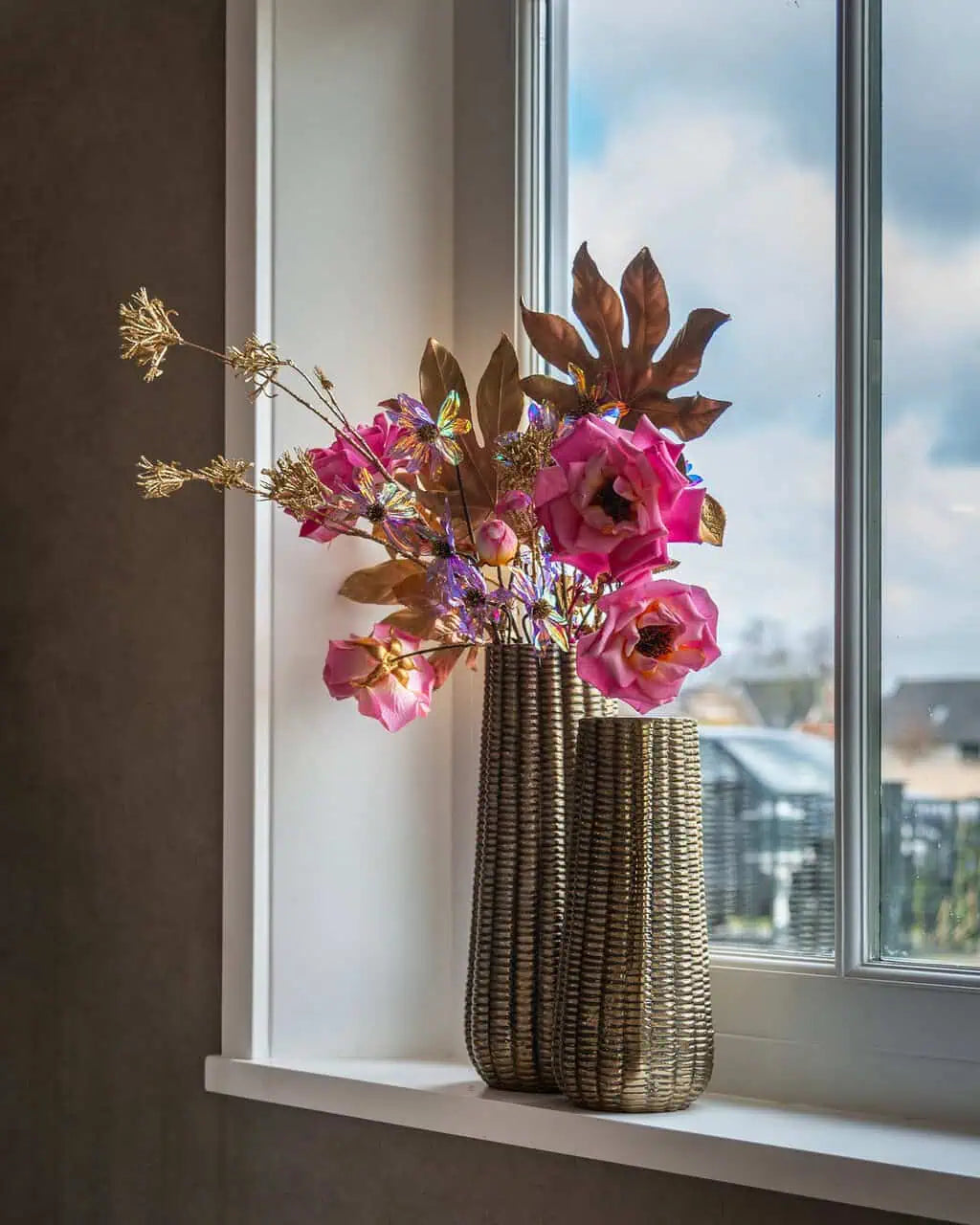 Vāze Richmond Interiors Loran small 35/14/14 cm zelts - N1 Home