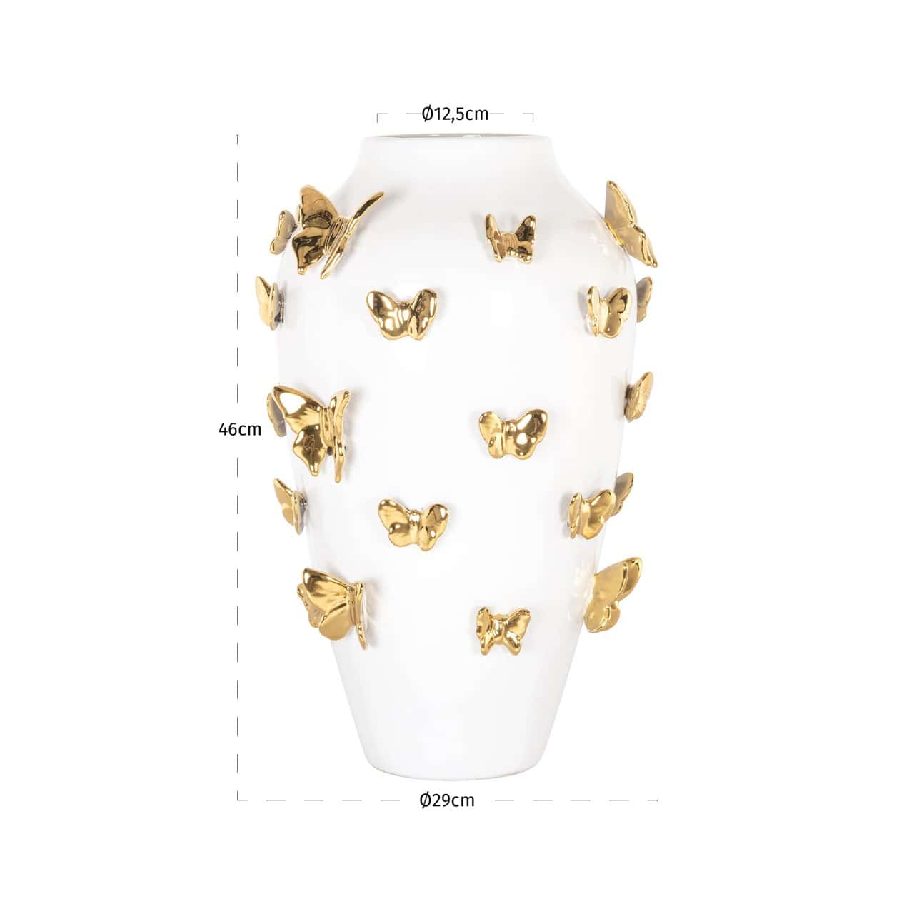 Vāze Butterfly L Richmond Interiors 29/29/46 cm balts