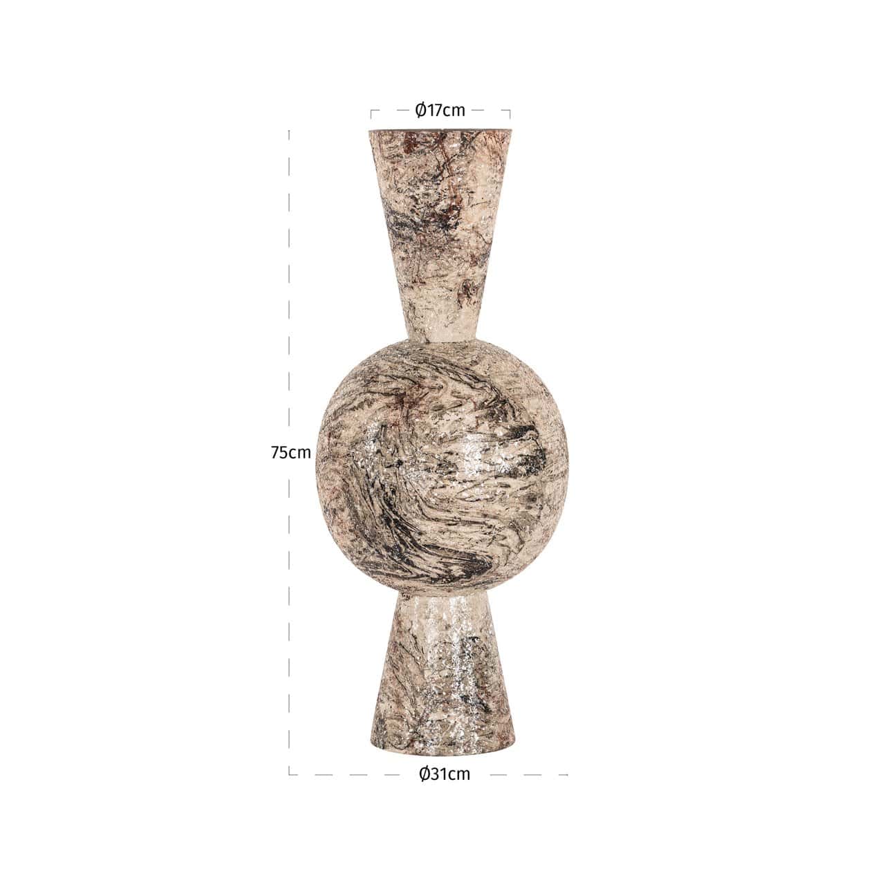 Vāze Moisa Richmond Interiors 30/30/75 cm bēšs