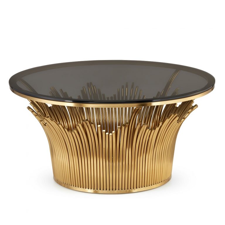 Stikla kafijas galdiņš Dot Design Vaza 45x90 cm zelts - N1 Home