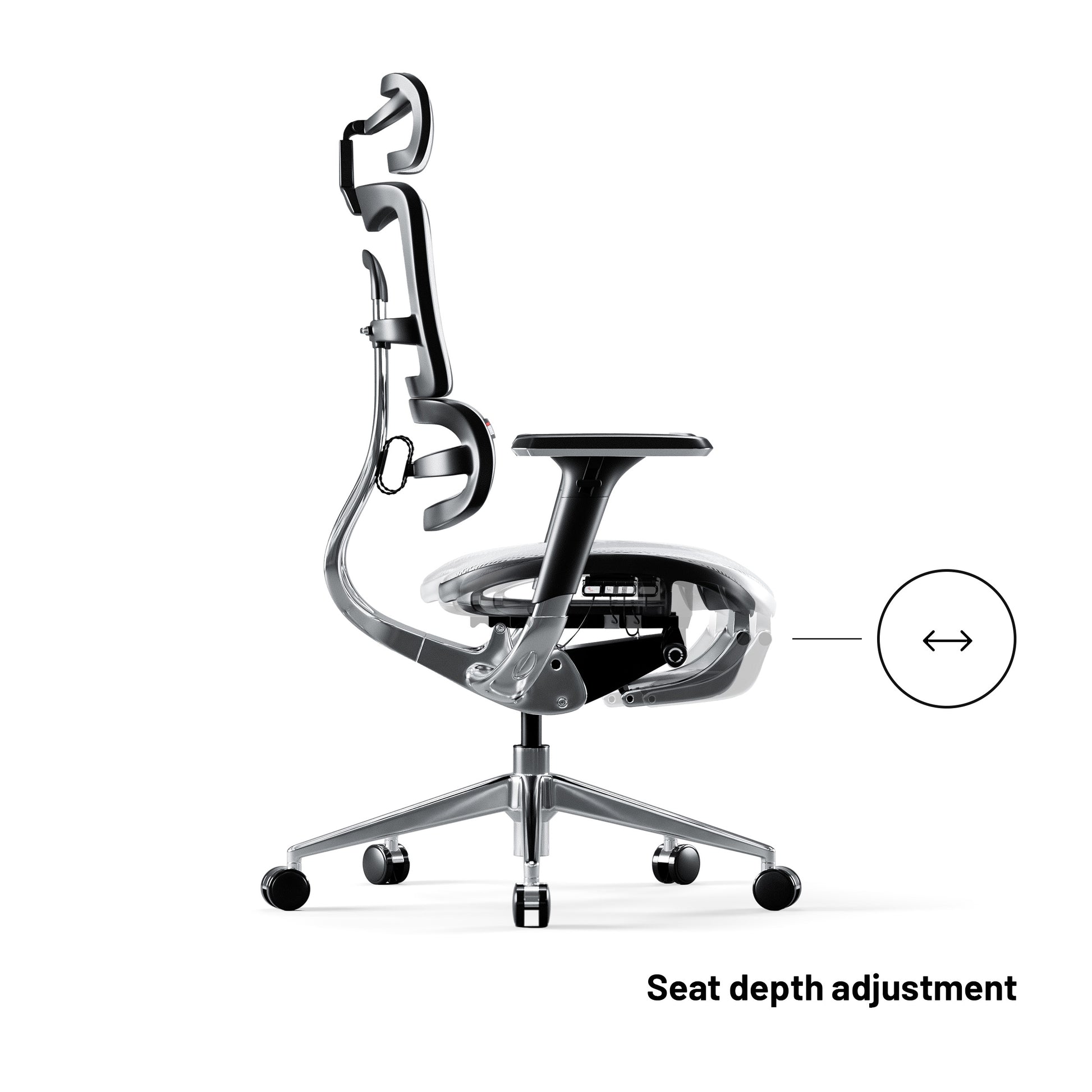 Krēsls V - Mas 128-138/68/50 cm melns/balts - N1 Home
