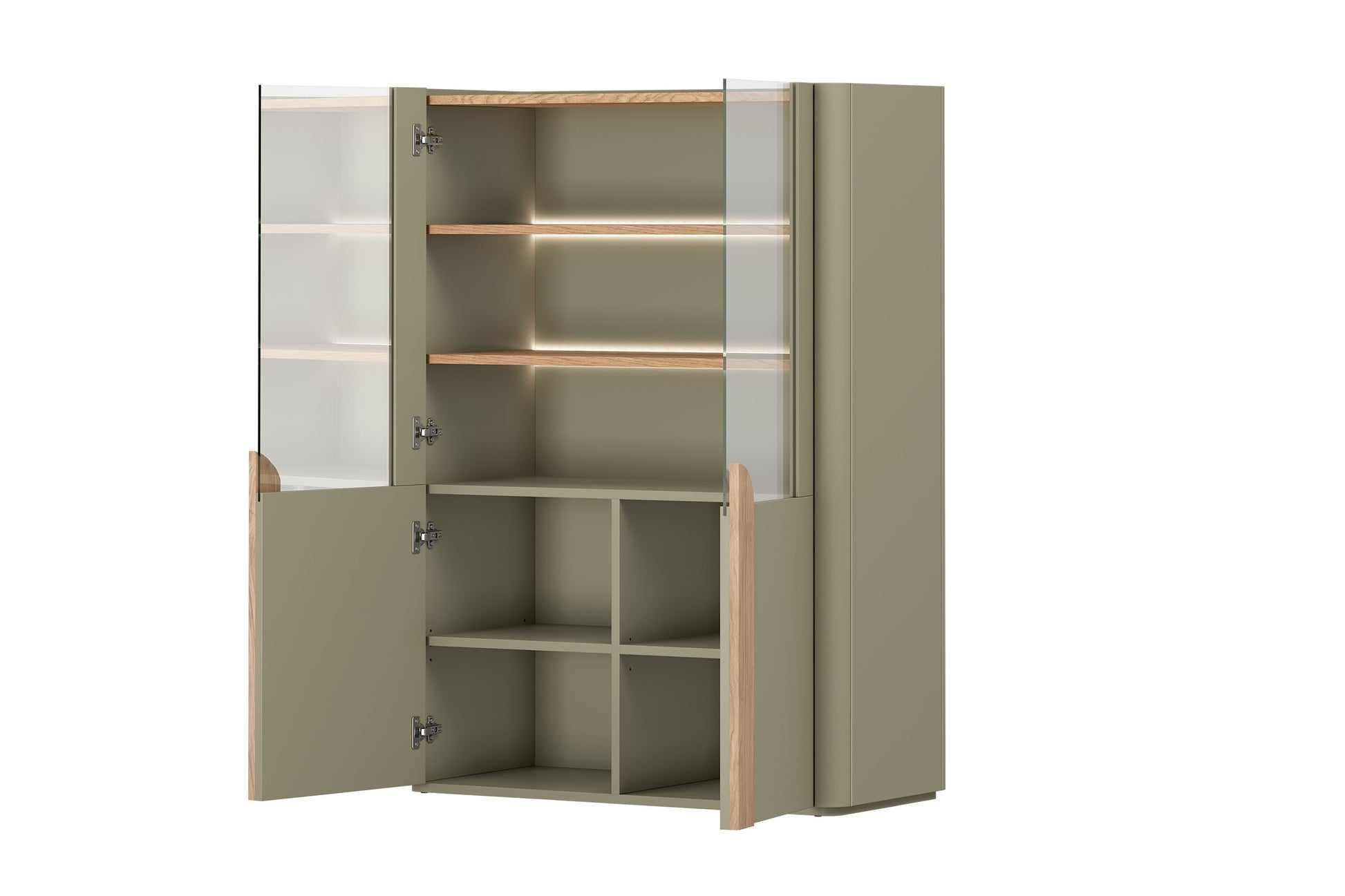 Vitrīna Amil 100/137.5/48 cm Eikalipts / Baltijas kāpu ozols / Dabīgais ozols - N1 Home