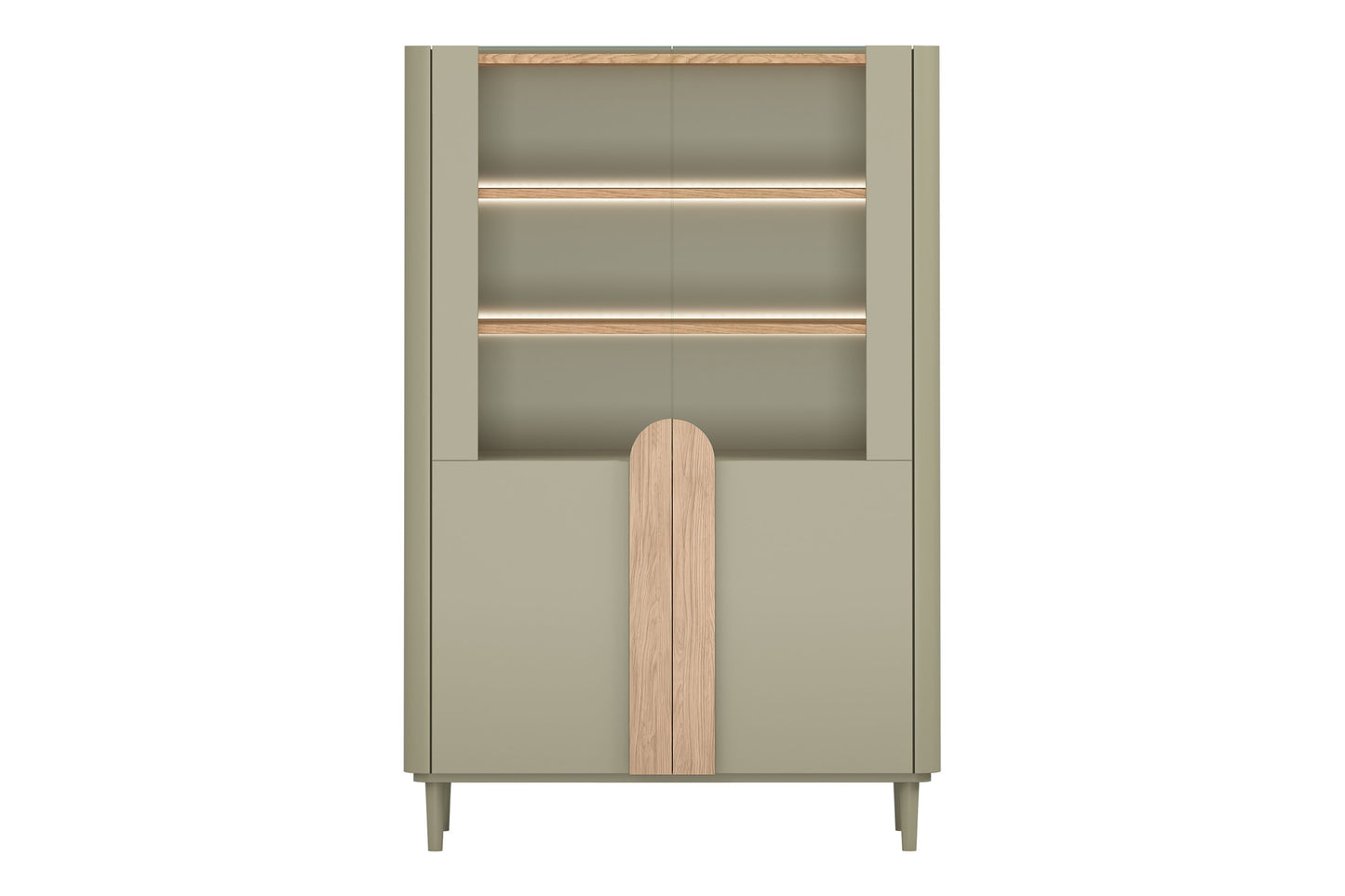 Vitrīna Amil 100/150/48 cm Eikalipta / Baltijas kāpu ozola / dabīgā ozola rokturi - N1 Home