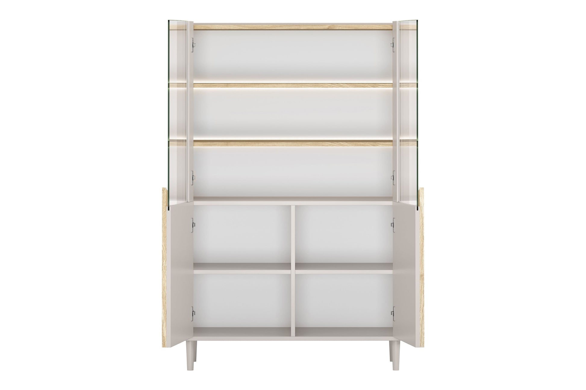 Vitrīna Amil 100/150/48 cm Kašmirs / Eļļots ozols / Gaišs ozols - N1 Home