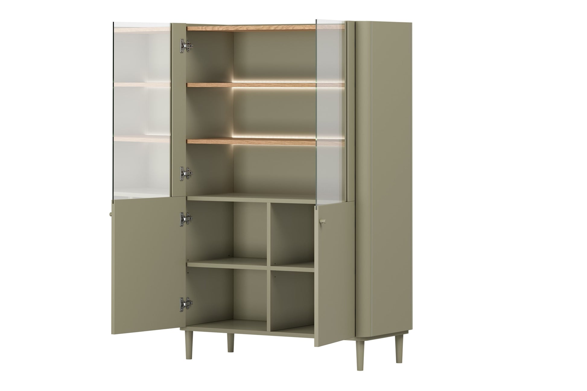 Vitrīna Elva 100/150/48 cm Eikalipts / Baltijas kāpu ozols - N1 Home