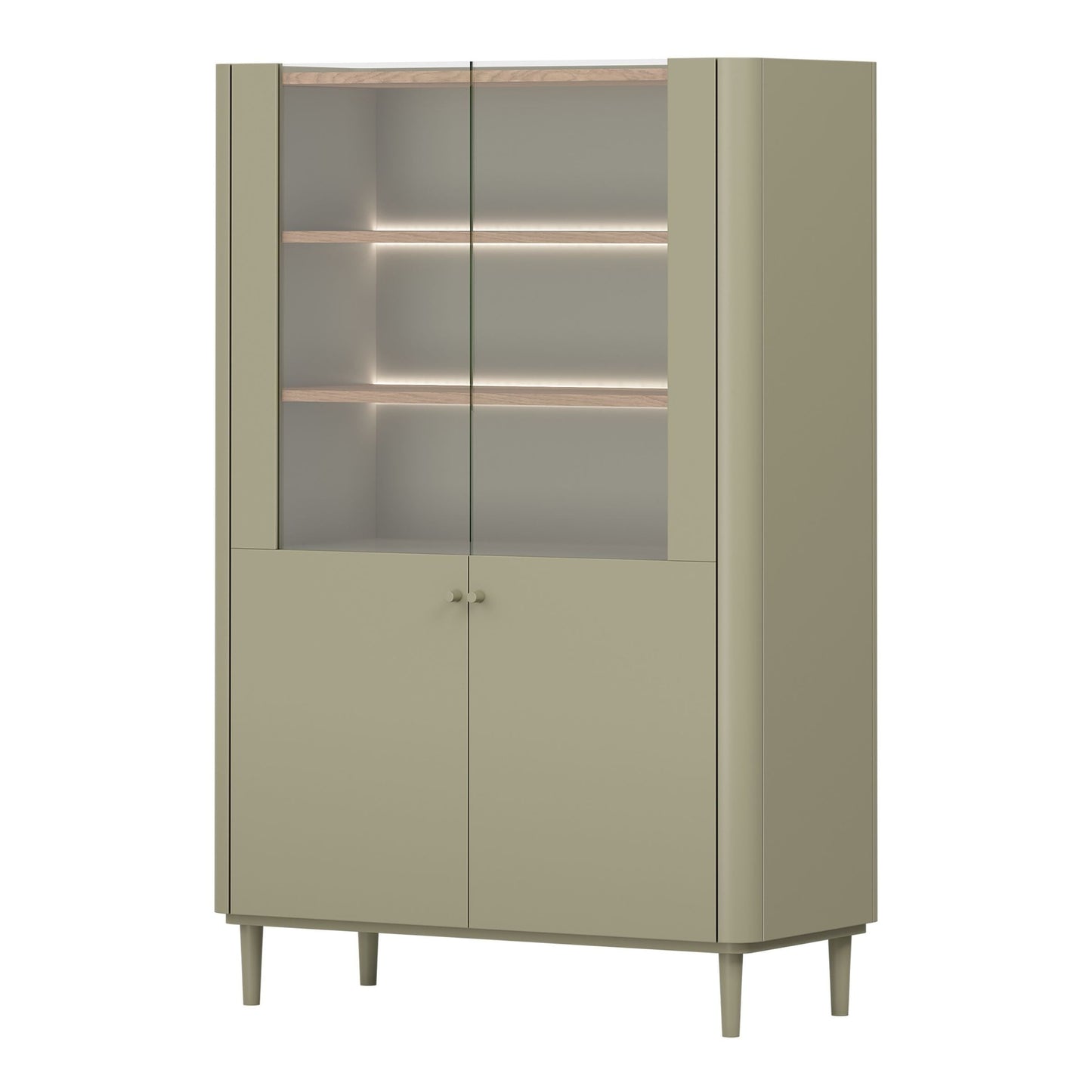 Vitrīna Elva 100/150/48 cm Eikalipts / Baltijas kāpu ozols - N1 Home