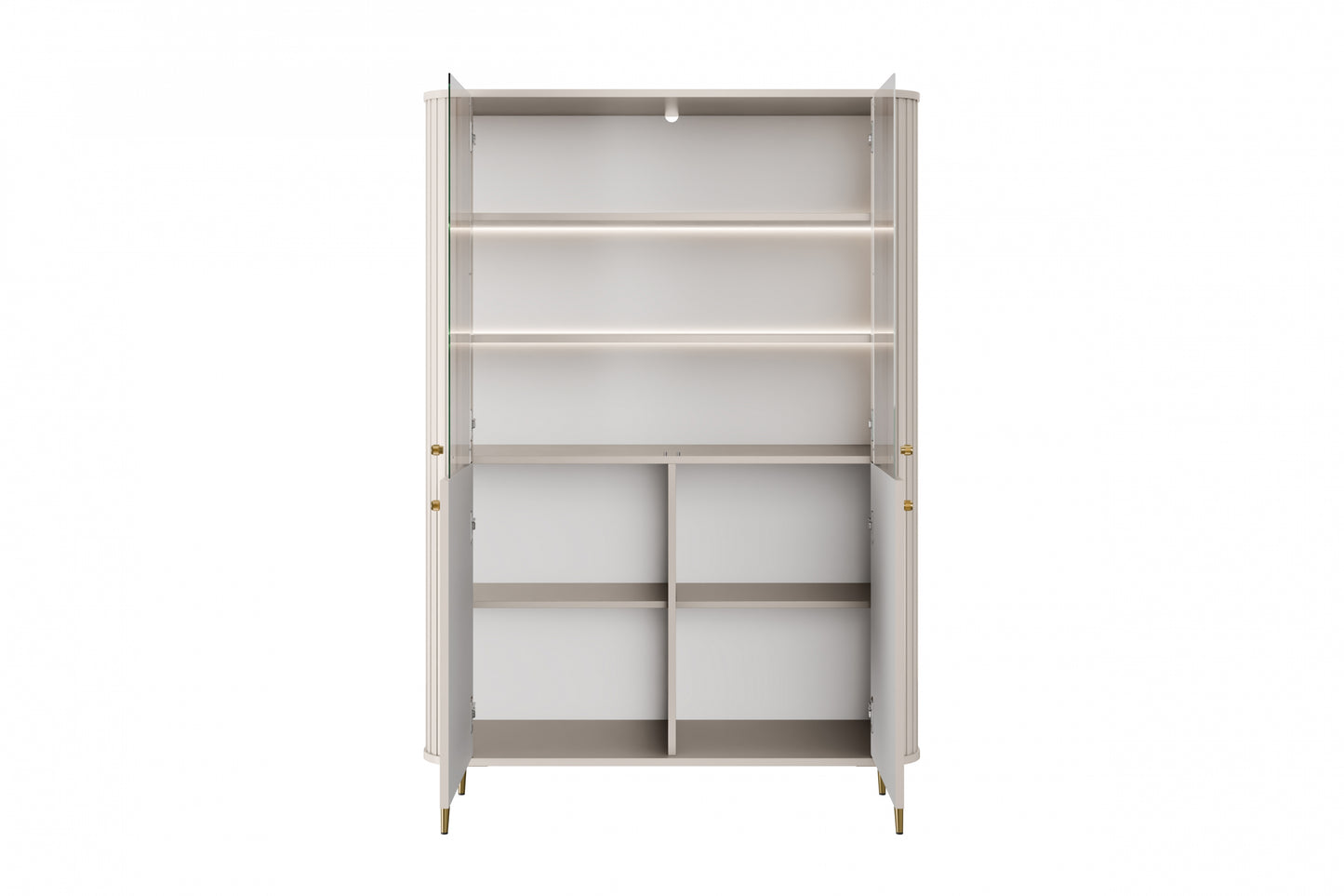 Vitrīnas skapis Vespa 103/156/38 cm kašmirs/zelts - N1 Home