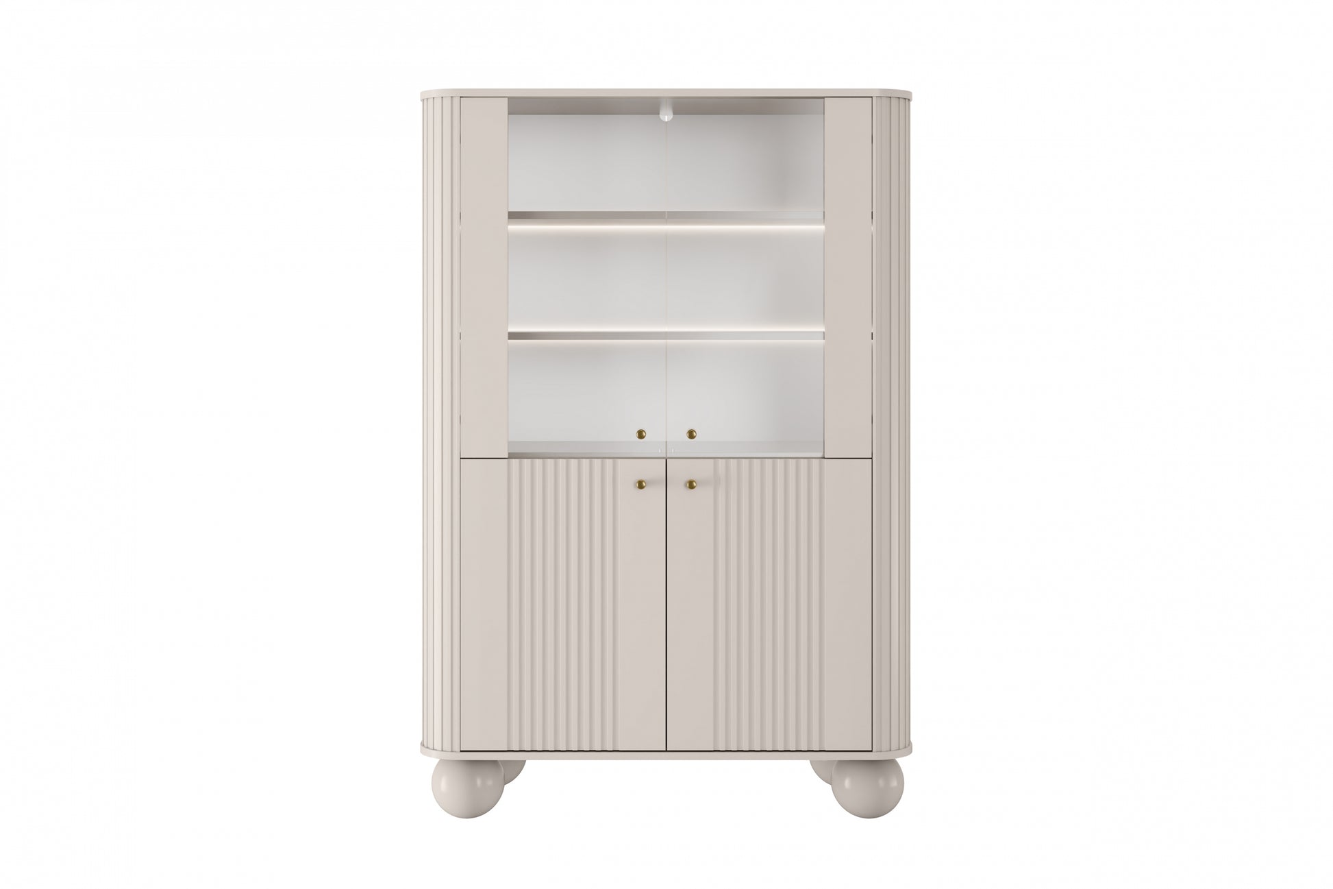 Vitrīnas skapis Vespa 103/153/38 cm kašmirs/zelts - N1 Home